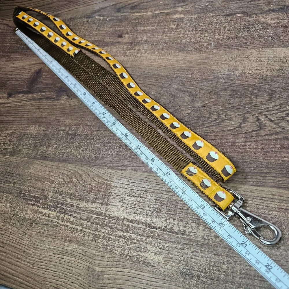 Bella Bean Cupcakes Leash 5’ & Collar M (25-63 lbs) Set in Spiced Orange